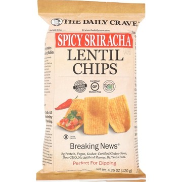 Chip Lentil Spicy Srirach Case of 8 X 4.25 Oz by The Daily Crave