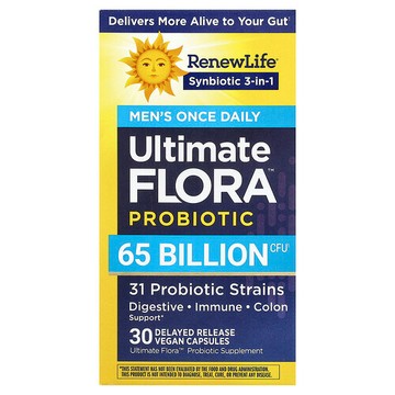 Renew Life, Ultimate Flora™, Men's Once Daily Probiotic, 30 Delayed Release Vegan Capsules