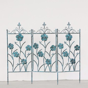 外單 復古做舊鐵藝鐵線蓮屏風爬架綠植 歐月攀爬支架 別墅花園裝