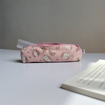 小條筆袋 - 淺粉刺蝟