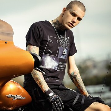 現貨+預購 短袖T恤休閒上衣-街頭時尚嘻哈潮流男打底衫2色73sq25【獨家進口】【米蘭精品】