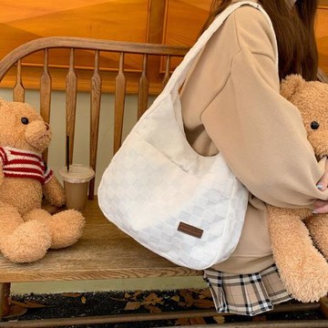 大容量包包女百搭2025秋新款帆布單肩包質感簡約小眾休閑托特包