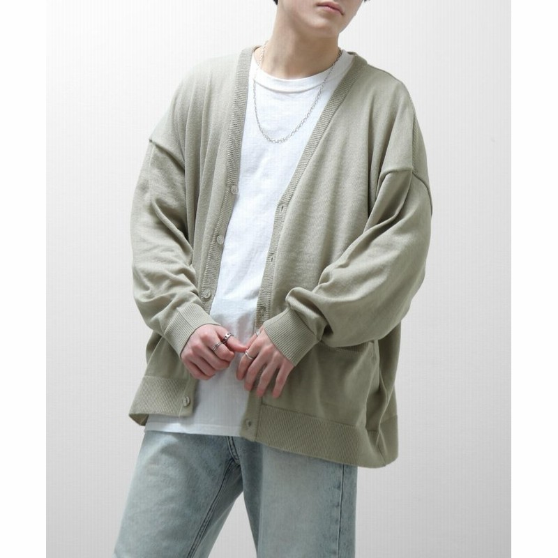 Zip Five 高密度ビックシルエットカーディガン メンズ グレー M Zip Five 通販 Lineポイント最大get Lineショッピング