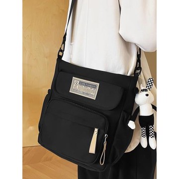 初中學生斜挎包男孩補習袋青少年背包手提拎書袋高中生書包補課包