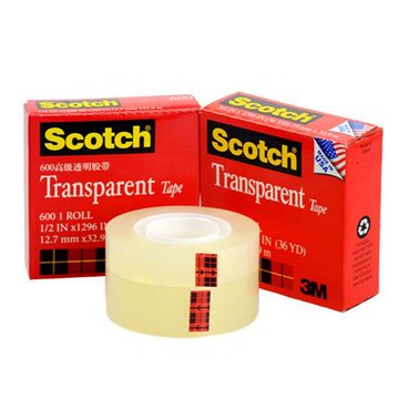 3M Scotch透明膠帶/600/3/4吋x36Y/12捲/束