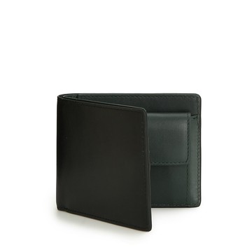 Antique 雙色短夾-復古黑(表) x 復古綠(裡)