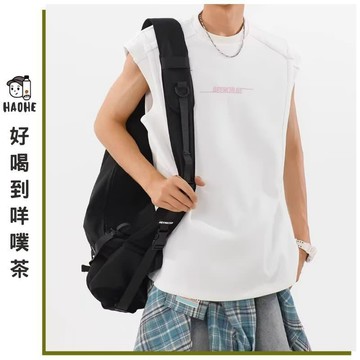 男無袖T恤 運動坎肩背心 索羅娜速乾涼感 寬鬆版型 美式簡約潮流風 夏季運動健身穿搭 健身跑步 籃球訓練 戶外運動穿搭