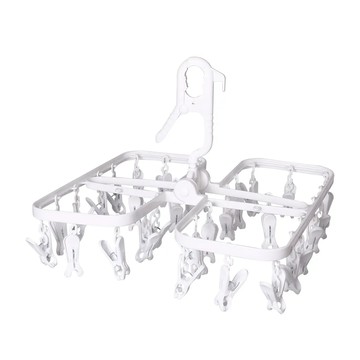 28夾晒衣架 折疊設計 節省空間 高品質材質 耐用輕便  白色  1個