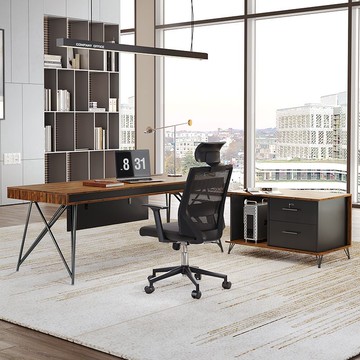 【免運/可開票】 實木桌 會議桌 泡茶桌 老闆辦公桌 洽談桌 電腦桌 老闆辦公桌班臺簡約現代輕奢設計師款主管經理辦公室桌椅組合單人