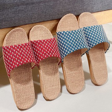 亞麻拖鞋女春秋夏居家室內鞋厚底家用四季防滑地板軟底棉麻拖鞋男