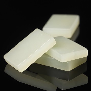 晴水料-和田青白玉平安無事牌吊墜女男款 和田玉項墜 送證書