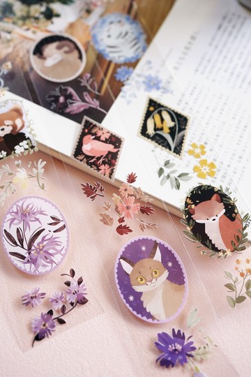 亮面PET膠帶(特油含離型紙) - 花墜