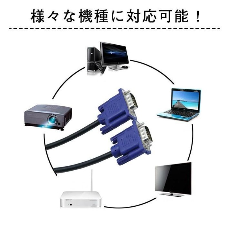 普通郵便で送料無料／VGA ケーブル モニターケーブル （1.35m