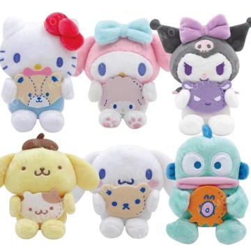 小禮堂 Sanrio 三麗鷗 絨毛玩偶吊飾 (抱夥伴) Hello Kitty 美樂蒂 布丁狗 大耳狗