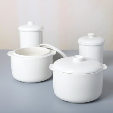 1L雙耳家用陶瓷隔水燉盅帶蓋電燉鍋專用陶瓷內膽燕窩煲湯沙縣瓦罐