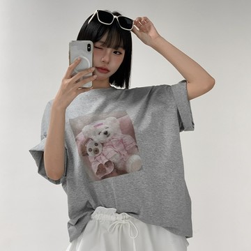【Aa.chic】超Q面膜狗狗印花短袖上衣(三色).女裝/圓領/寬鬆/印花/可愛/寬鬆/上衣/百搭【C139198】