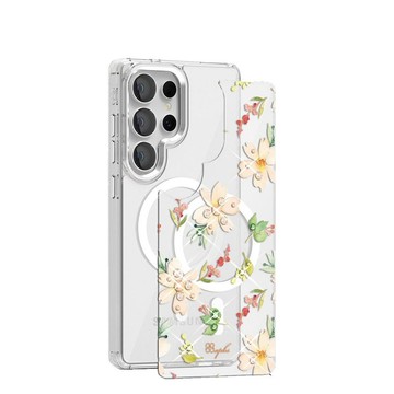Samsung S26/S25/S24系列 可拆式磁吸片材彩鑽殼-小清新-櫻花