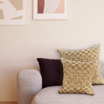 歐洲布料手工訂製 米色抱枕 handmade throw pillow