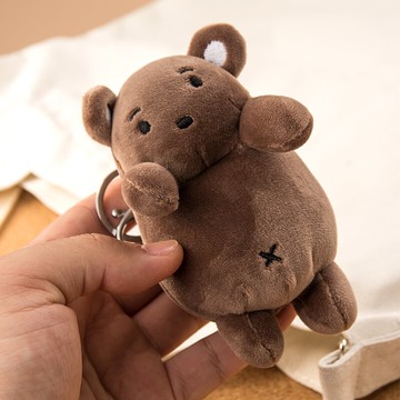 卡通毛絨公仔鑰匙扣掛件創意網紅書包掛飾男女一對汽車鏈鎖匙圈環