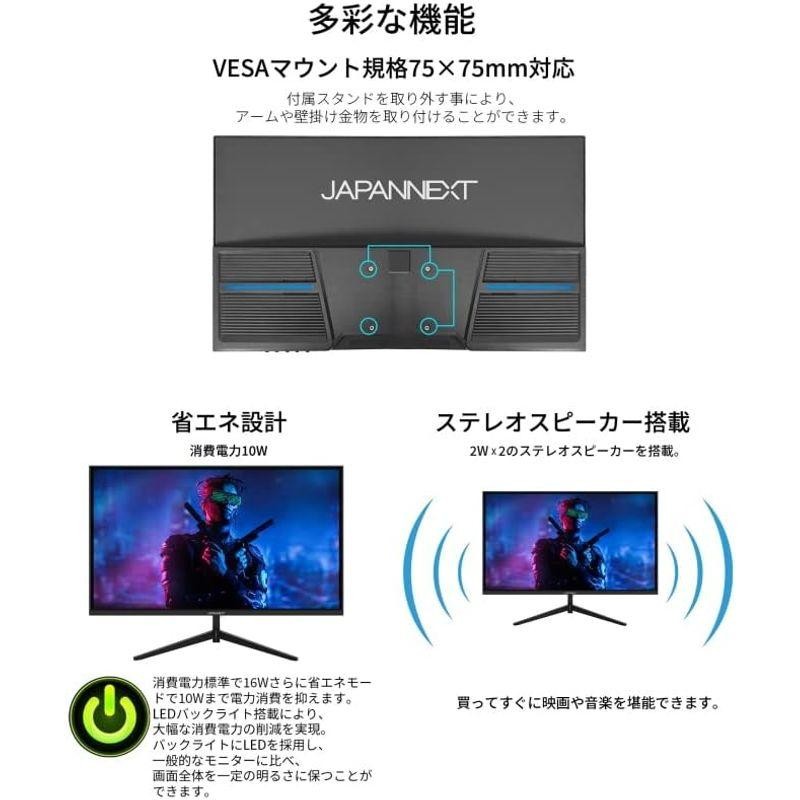 JAPANNEXT ゲーミングモニター 165hz モニターアーム付属-