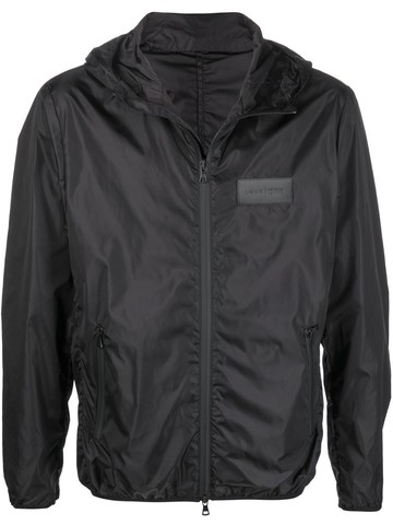 Low Brand - logo-patch zip-up hooded jacket - men - Polyamide - 5 - Black