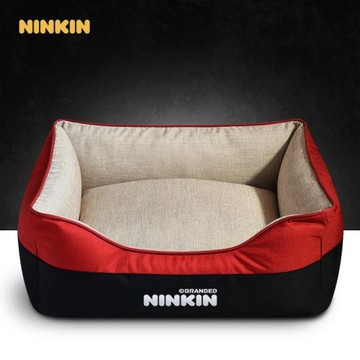 NINKIN仿麻四季狗窩可拆洗比熊斗牛雪納瑞柴犬薩摩拉布拉多金毛床