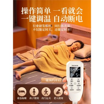 德國FZY石墨烯電熱毯可水洗家用高端單人雙人電褥子雙控智能調溫