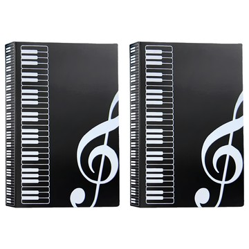 音樂資料夾 透明內頁袋 80頁160面 A4  黑色  2個