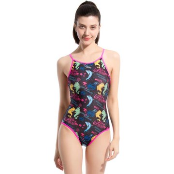 Few飄新品泳衣女連體三角性感顯瘦露背比賽訓練競速專業泳裝f2129