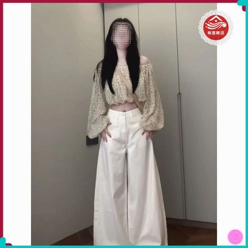 🎀雪紡衣🎀法式燈籠袖波點一字肩襯衫女春夏外穿慵懶風收腰露肩襯衣雪紡上衣 AFPL