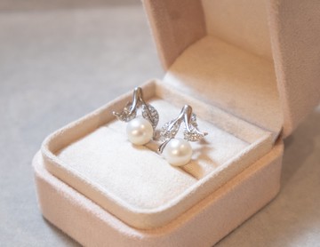 925純銀7.5-8 mm 天然淡水珍珠耳環