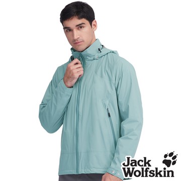 【Jack wolfskin 飛狼】男 Air Wolf 防風防水天鵝絨保暖外套 輕量單件式衝鋒衣『青碧』
