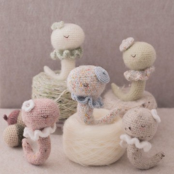 晚安小蛇-斑點系列 (約14公分)-專為新生兒寶寶打造的手工玩偶