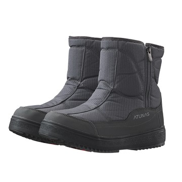 雪地漫步防水中筒靴(A1GCGZ04M灰/防水靴/刷毛/保暖靴/雪靴)
