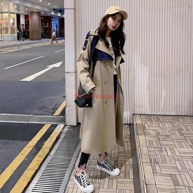アウター レディース 冬 コート トレンチコート レディース 就活 通勤 ベージュ デニム ロング丈 膝下 ウエストベルト付き Vネック スプリング コート 春 秋 通販 Lineポイント最大0 5 Get Lineショッピング