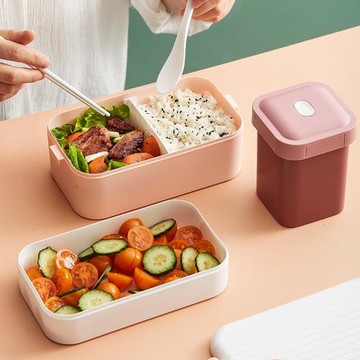 飯盒上班族可微波爐加熱學生專用便當盒大容量保溫餐盒雙層帶湯杯