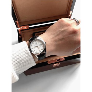 高顏值軍旗系列品牌男腕表高端商務日歷防水石英手表舒適真皮男表