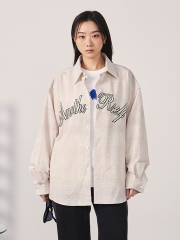 個性英文刺繡長襯