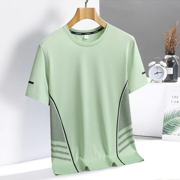 【台灣現貨🔥最低價】冰絲運動短袖 M-5XL 冰涼透氣 男士跑步訓練衫 夏季輕薄 寬鬆舒適 大尺碼 吸汗速乾 冰絲短袖