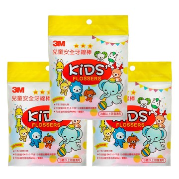 美國 3M - [3入組]兒童安全牙線棒-38支/袋