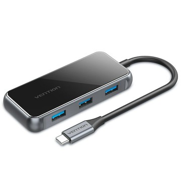 擴展塢 USB-C 多功能筆電擴展底座 HDMI 威迅Type-C轉HDMI+USB3.0x3+PD多功能擴展塢金屬款灰色0.15米