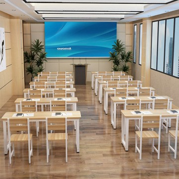 學校輔導班中小學生課桌椅補習班桌椅雙人培訓機構桌椅圍棋書法桌[DD120109]