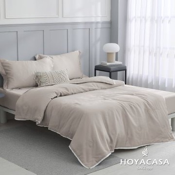 HOYACASA 清淺典雅系列 60支天絲涼被-奶茶米