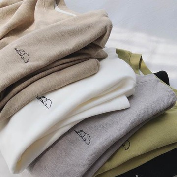 軟糯圓領打底衫女秋冬內搭溫柔奶茶長袖修身加絨加厚百搭t恤上衣