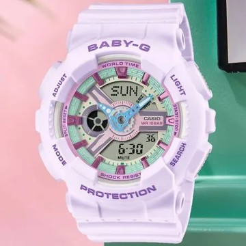 CASIO BABY-G 柔和色彩雙顯腕錶 BA-110XPM-6A