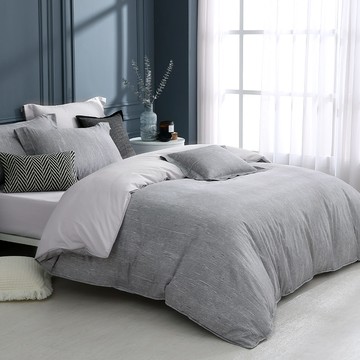 (單人/雙人/加大/特大) / 抗菌沐光長絨棉兩用被床包組 / 雲暮幽霜 / HOYACASA