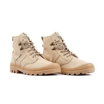 PALLADIUM PALLABROUSSE TACT TXT 有機棉 軍靴 穿搭 高筒 女 98838264 沙色 休閒鞋