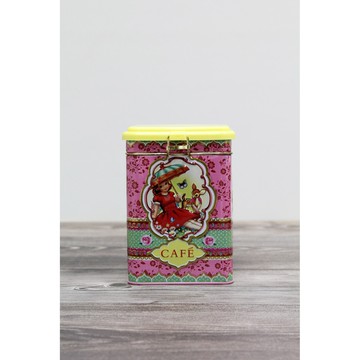 英國Fiona Hewitt設計進口 復古插畫風夏日午茶女孩系列鐵罐收納罐(咖啡罐)-絕版出清