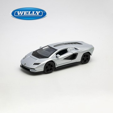 【WELLY精品模型車】WELLY 威利 4.75吋 藍寶堅尼 Lamborghini Countach LPI 800-4 經典復刻超跑模型 43818CW(銀色)