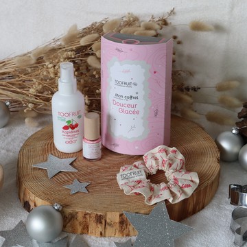 法國 TOOFRUIT - 聖誕造型魔法盒-果漾兒童輕柔護髮噴霧125ML + 草莓蜜糖指甲油10ML + 粉紅有機棉髮圈